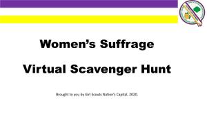 Women's Suffrage Virtual Scavenger Hunt