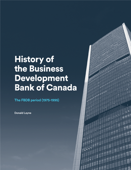 History of the Business Development Bank of Canada