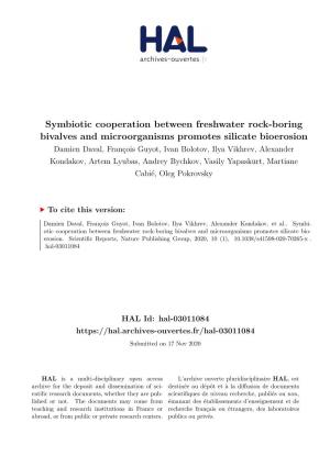 Symbiotic Cooperation Between Freshwater Rock-Boring Bivalves and Microorganisms Promotes Silicate Bioerosion