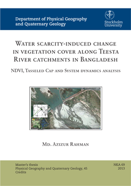 Water Scarcity-Induced Change in Vegetation Cover Along Teesta River Catchments in Bangladesh