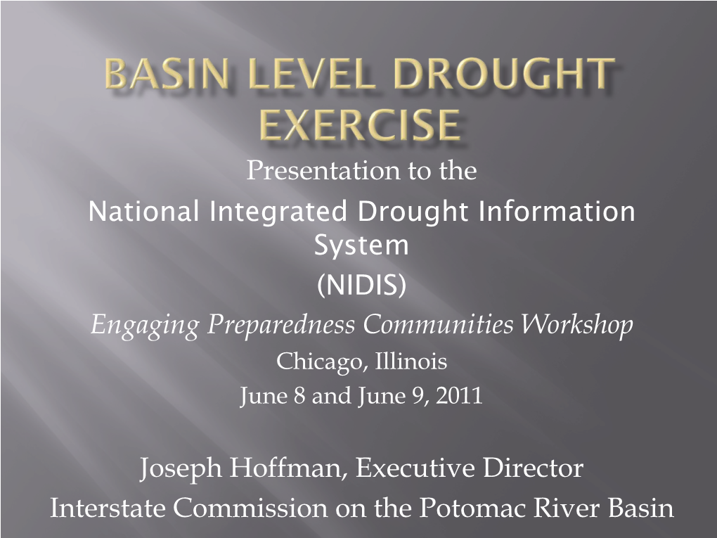 Basin Level Drought Exercise