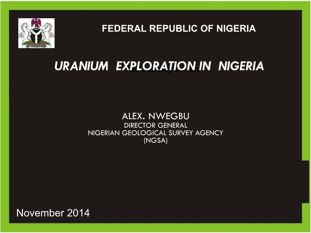 Uranium Exploration in Nigeria