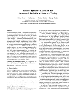Parallel Symbolic Execution for Automated Real-World Software Testing