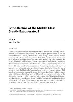 Is the Decline of the Middle Class Greatly Exaggerated?