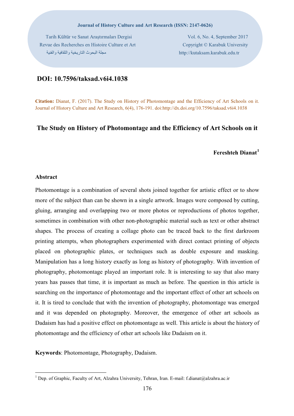 The Study on History of Photomontage and the Efficiency of Art Schools on It