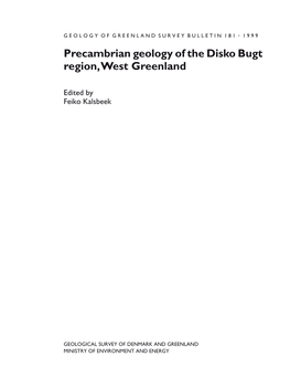 Precambrian Geology of the Disko Bugt Region, West Greenland, No