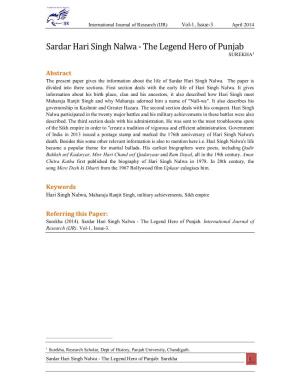 Sardar Hari Singh Nalwa - the Legend Hero of Punjab SUREKHA1