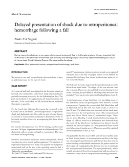 Delayed Presentation of Shock Due to Retroperitoneal Hemorrhage Following a Fall