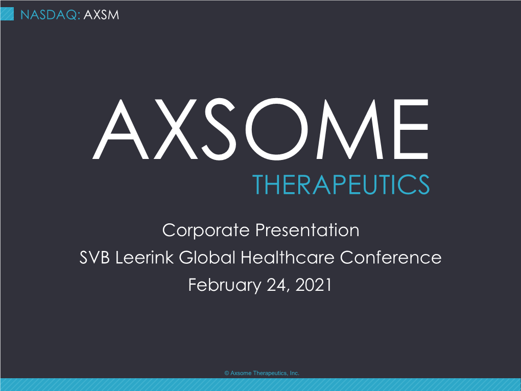 Axsome Therapeutics, Inc