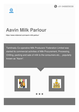 Aavin Milk Parlour