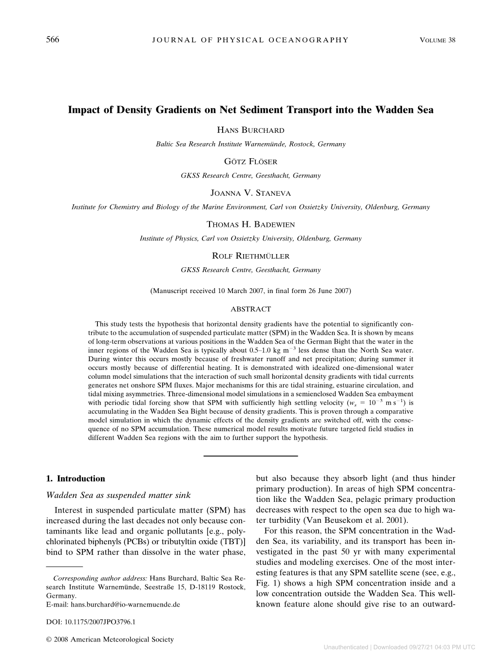 Impact of Density Gradients on Net Sediment Transport Into the Wadden Sea