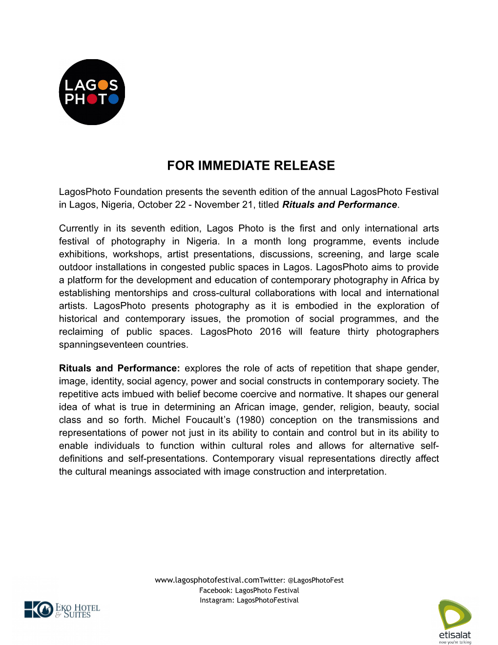 For Immediate Release