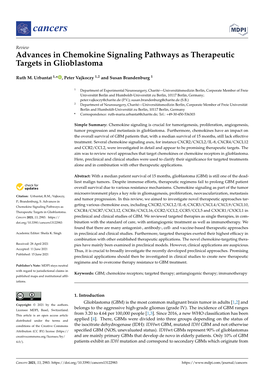 Advances in Chemokine Signaling Pathways As Therapeutic Targets in Glioblastoma
