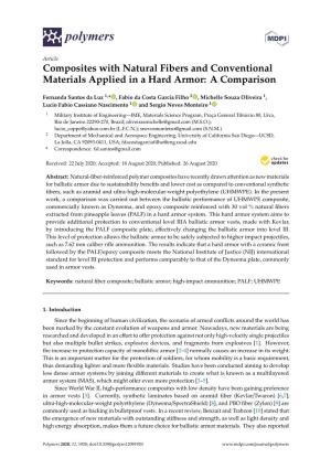 Composites with Natural Fibers and Conventional Materials Applied in a Hard Armor: a Comparison