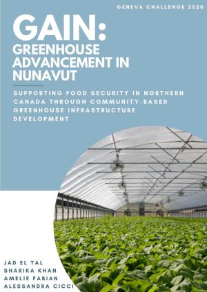 Greenhouse Advancement in Nunavut