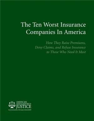 The Ten Worst Insurance Companies in America
