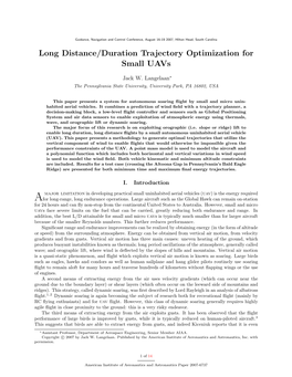 Long Distance/Duration Trajectory Optimization for Small Uavs