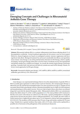 Emerging Concepts and Challenges in Rheumatoid Arthritis Gene Therapy