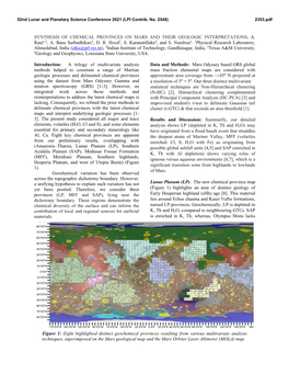 Synthesis of Chemical Provinces on Mars and Their Geologic Interpretations