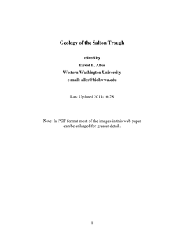 Geology of the Salton Trough
