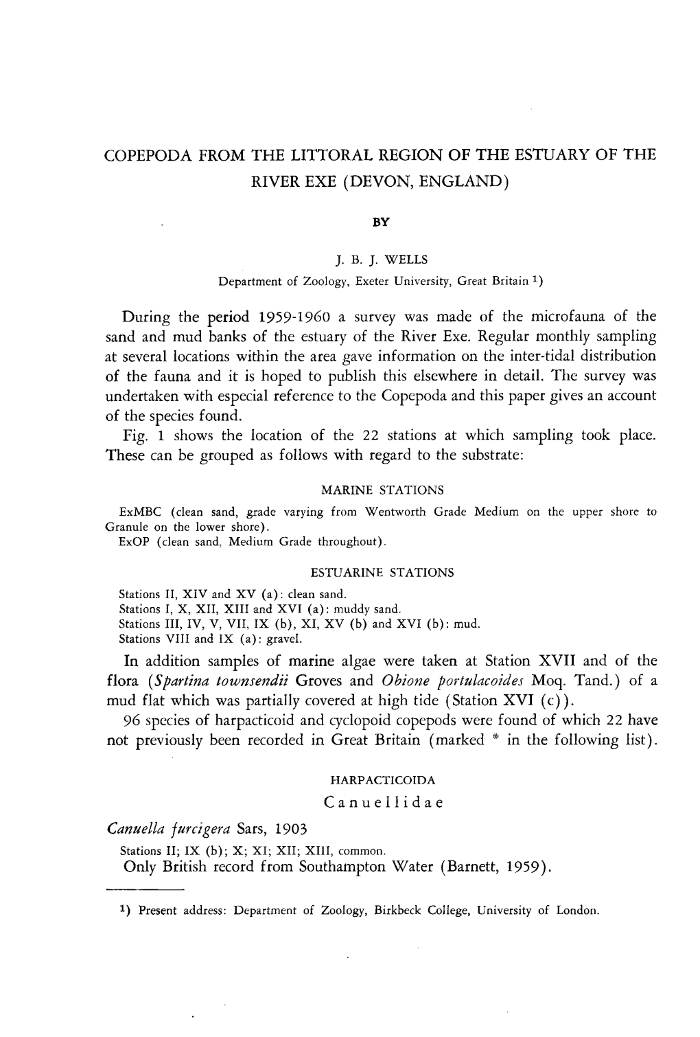 Copepoda from the Littoral Region of the Estuary of The