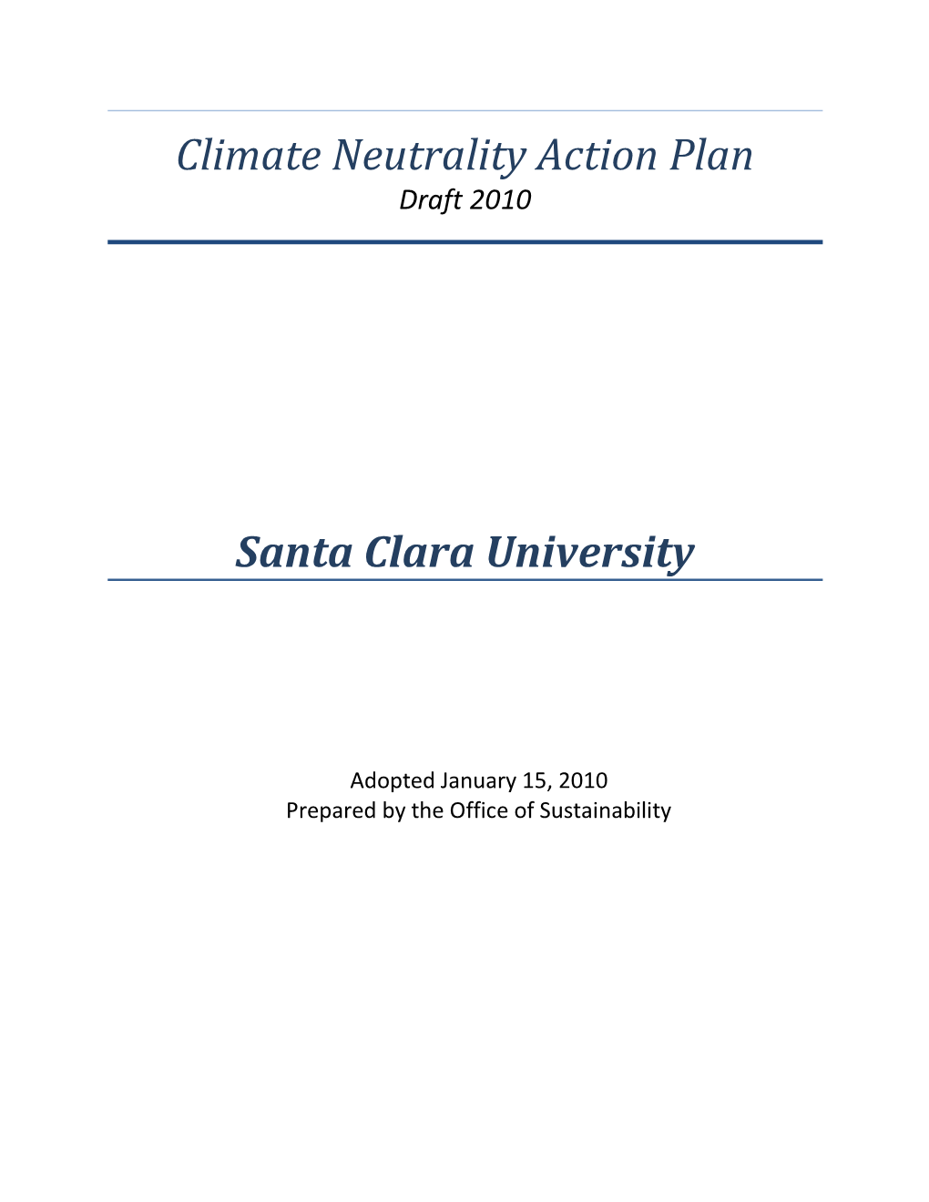 Climate Neutrality Action Plan Draft 2010