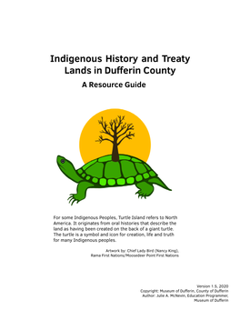 Indigenous History and Treaty Lands in Dufferin County a Resource Guide