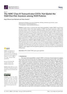 The MHC Class II Transactivator CIITA: Not (Quite) the Odd-One-Out Anymore Among NLR Proteins
