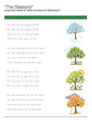 “The Seasons” Sung to the Melody of “When the Saints Go Marching In”