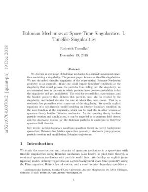 Bohmian Mechanics at Space-Time Singularities. I. Timelike
