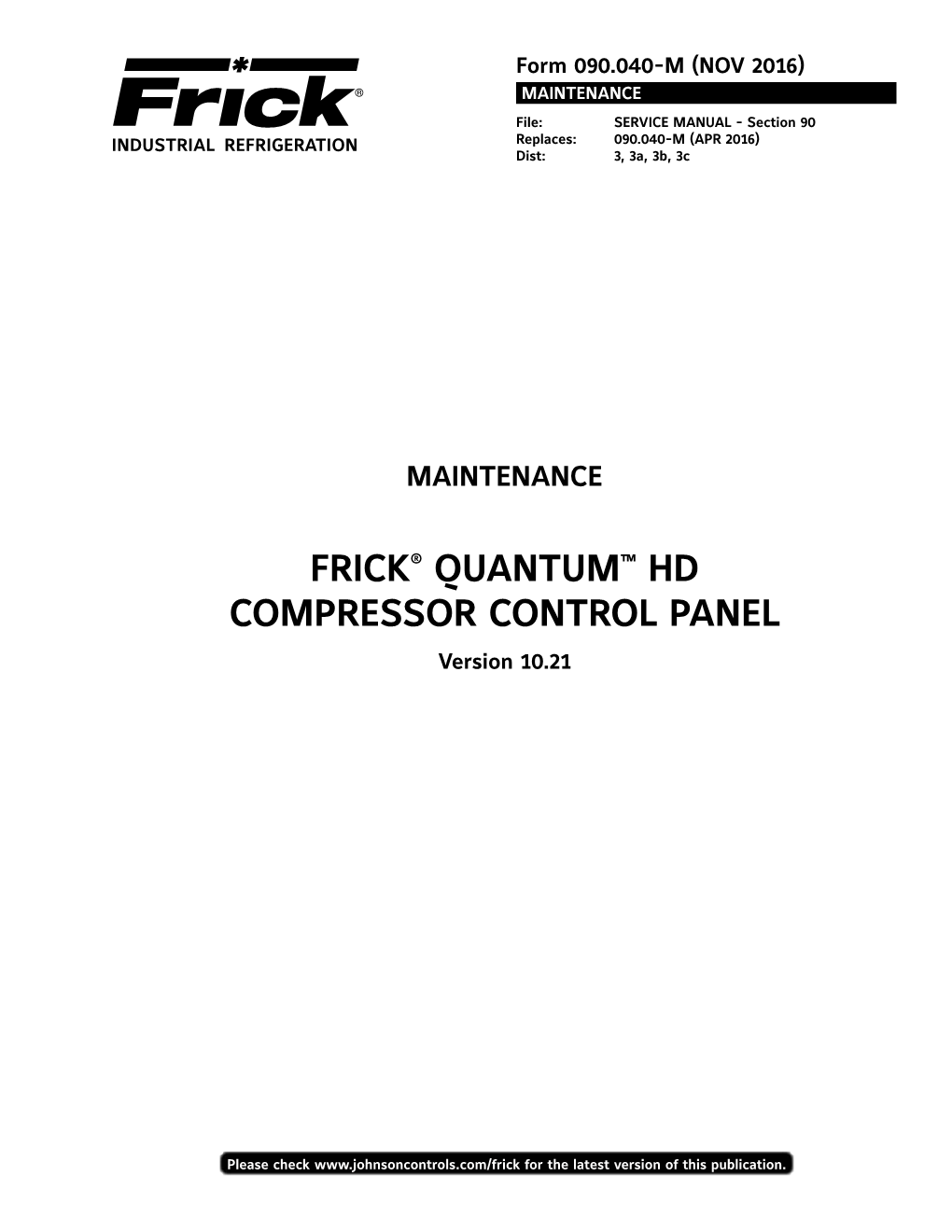 090.040-M Quantum HD Compressor Control Maintenance