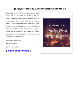 Jocelyn Flores by Xxxtentacion Sheet Music