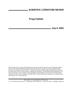 SCIENTIFIC LITERATURE REVIEW Propyl Gallate July 8, 2004