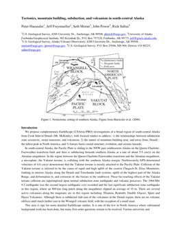 Tectonics, Mountain Building, Subduction, and Volcanism in South-Central Alaska