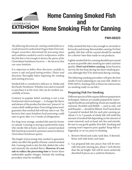 Home Canning Smoked Fish and Home Smoking Fish for Canning