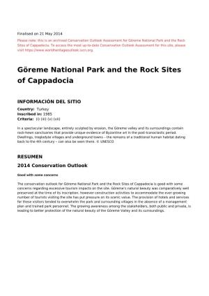 Göreme National Park and the Rock Sites of Cappadocia - 2014 Conservation Outlook Assessment (Archived)