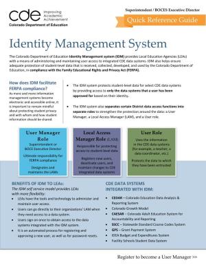 Identity Management System Quick Reference Guide 2