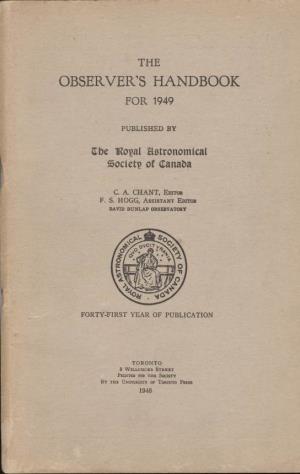 Observer's Handbook 1949