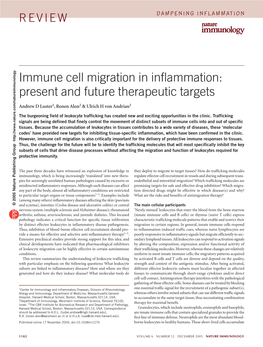 Immune Cell Migration in Inflammation: Present and Future Therapeutic Targets