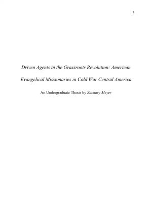 American Evangelical Missionaries in Cold War Central America