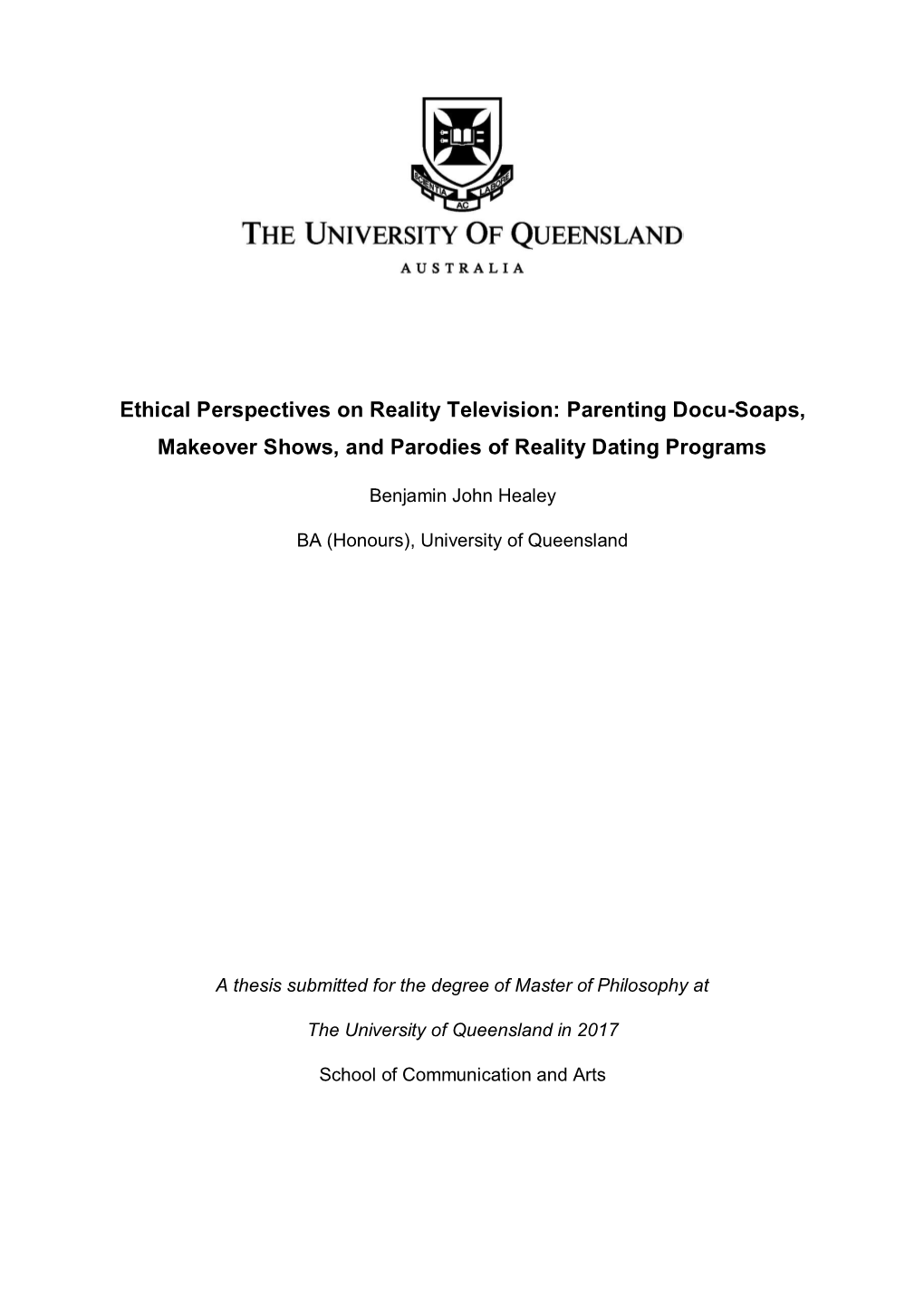 Ethical Perspectives on Reality Television: Parenting Docu-Soaps, Makeover Shows, and Parodies of Reality Dating Programs