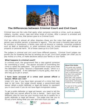 The Differences Between Criminal Court and Civil Court