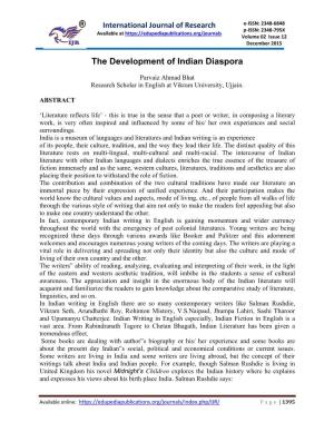 The Development of Indian Diaspora