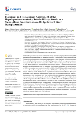 Biological and Histological Assessment of the Hepatoportoenterostomy Role in Biliary Atresia As a Stand-Alone Procedure Or As a Bridge Toward Liver Transplantation