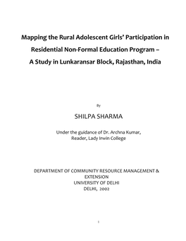 A Study in Lunkaransar Block, Rajasthan, India