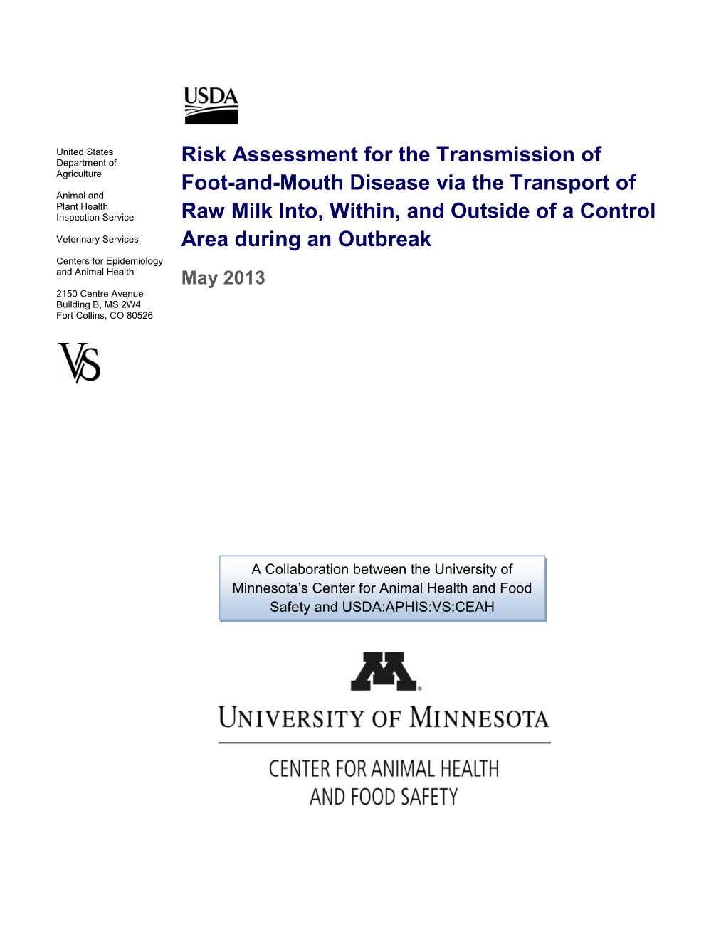 DRAFT RA for Raw Milk Transport