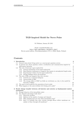 TGD Inspired Model for Nerve Pulse Contents