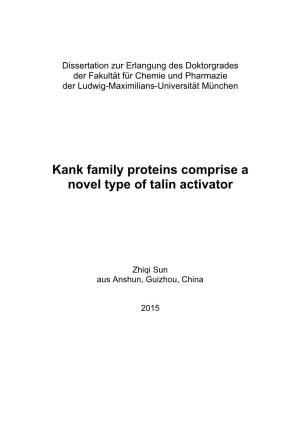 Kank Family Proteins Comprise a Novel Type of Talin Activator