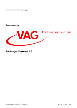 Freiburger Verkehrs AG Pressemappe