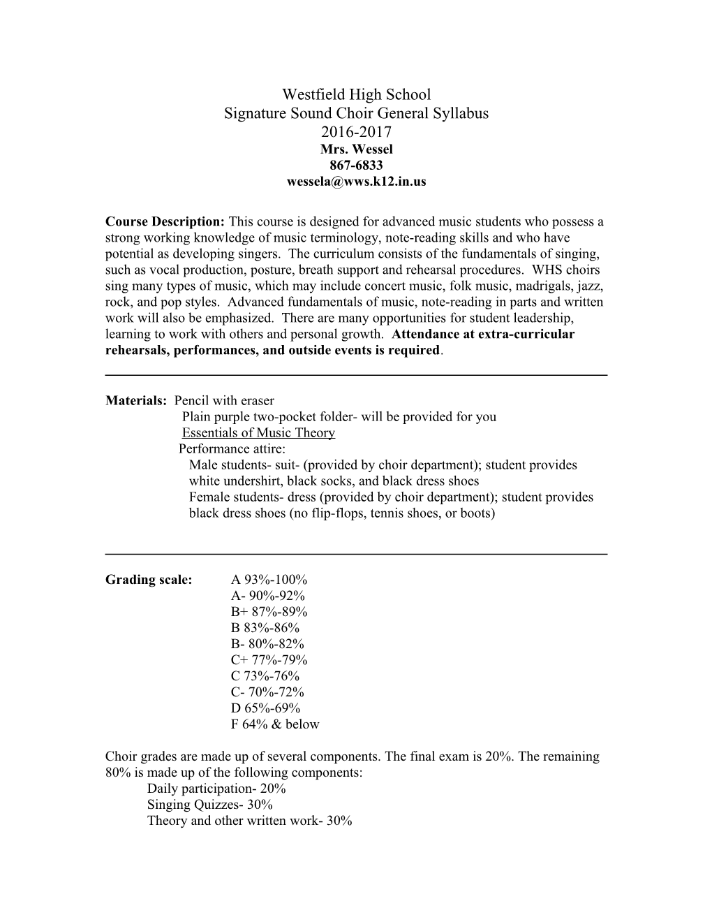 Mixed Choir Syllabus- 1St Trimester